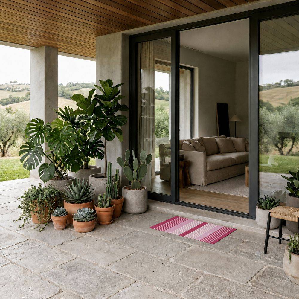 Tappeto antiscivolo Delfi cordura Rosa 50x80