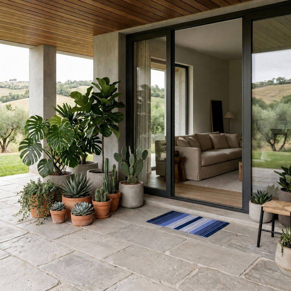 Tappeto antiscivolo Delfi cordura Blu 50x80