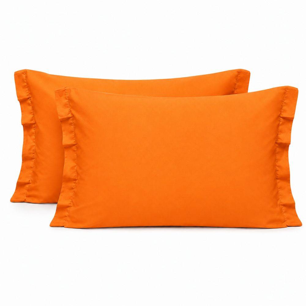Coppia Federe con volant Arancio