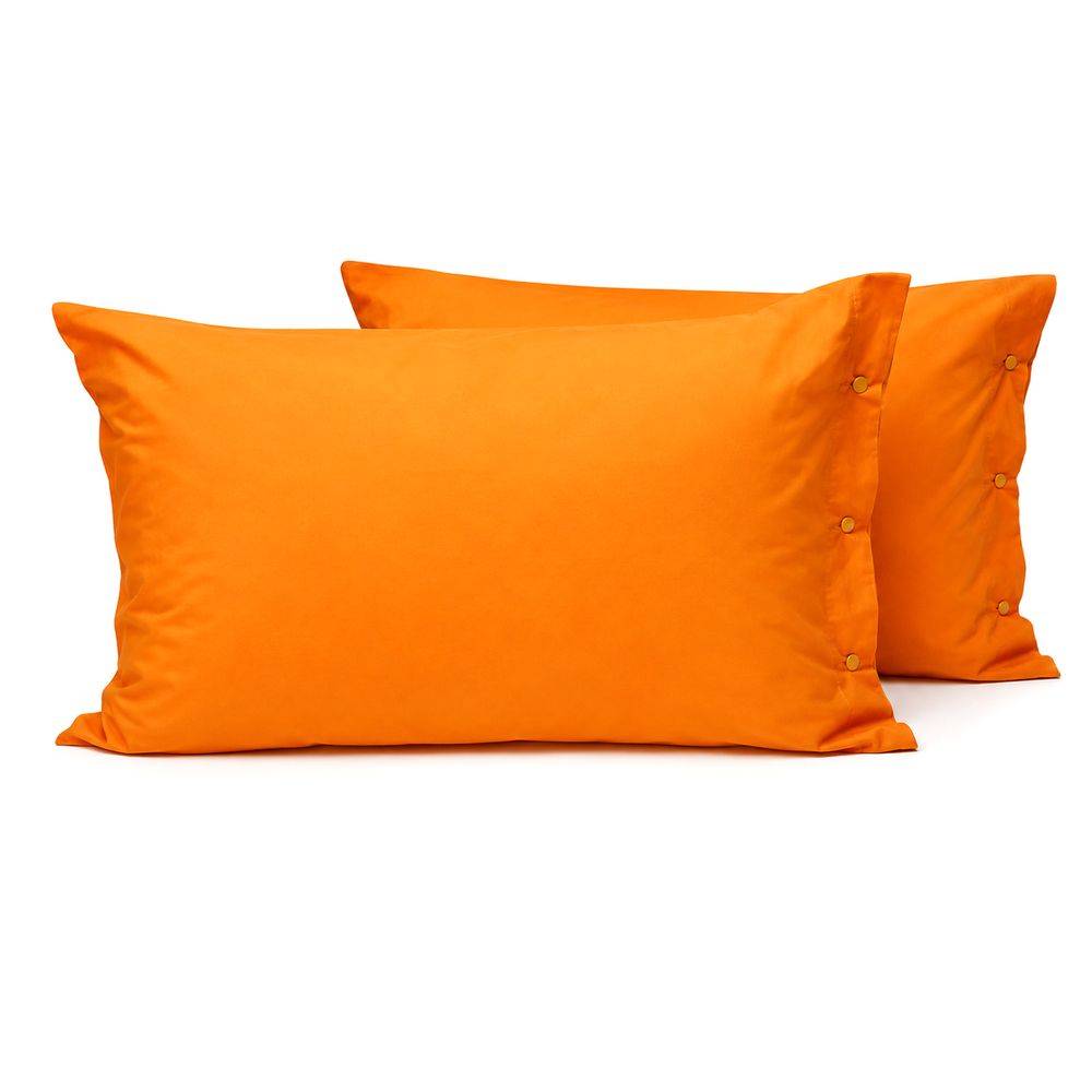 Coppia Federe con bottoni Arancio