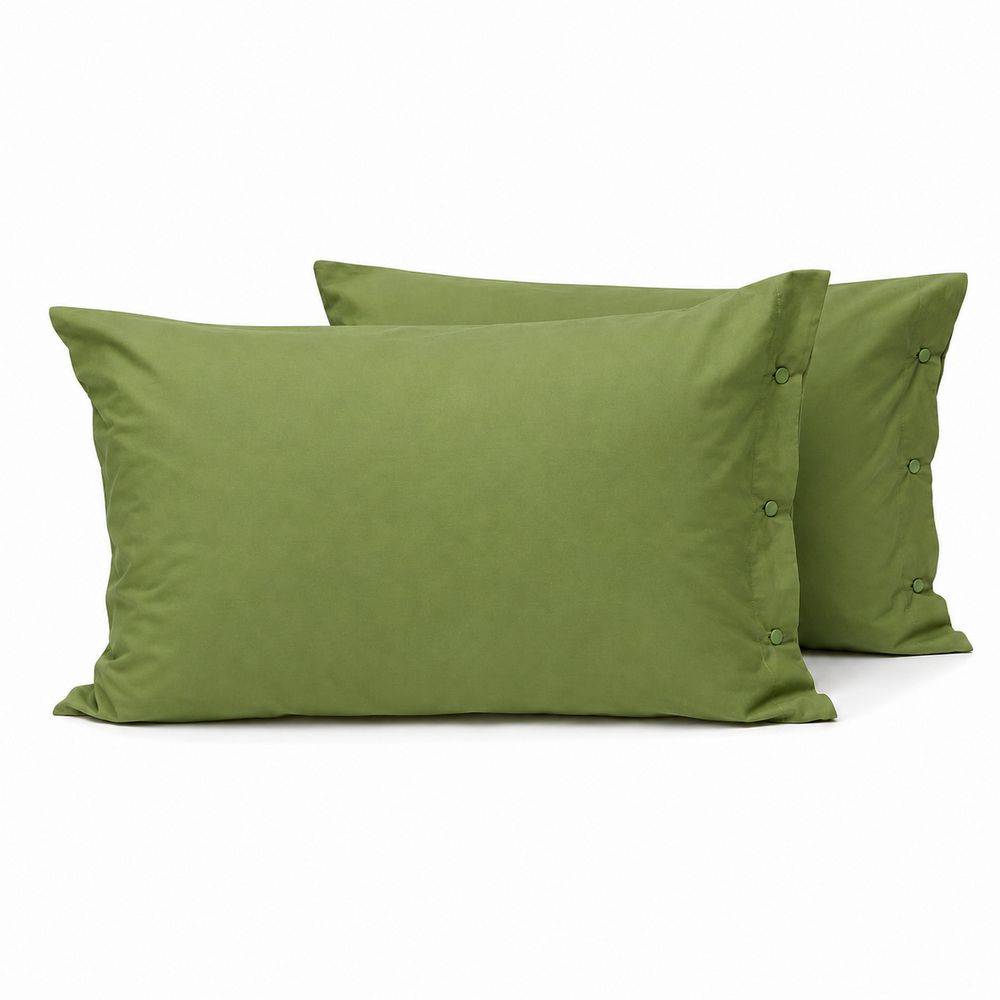 Coppia Federe con bottoni Verde prateria