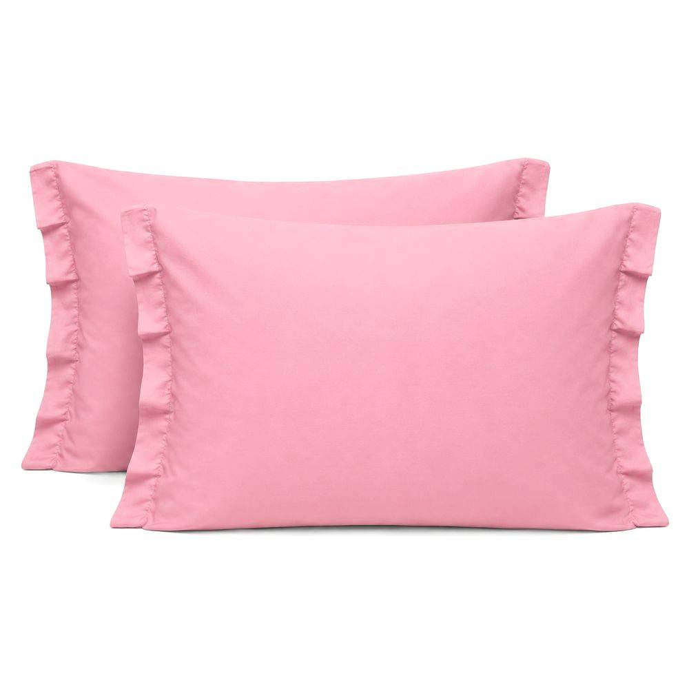 Completo Lenzuola Volant Joli Rosa Matrimoniale