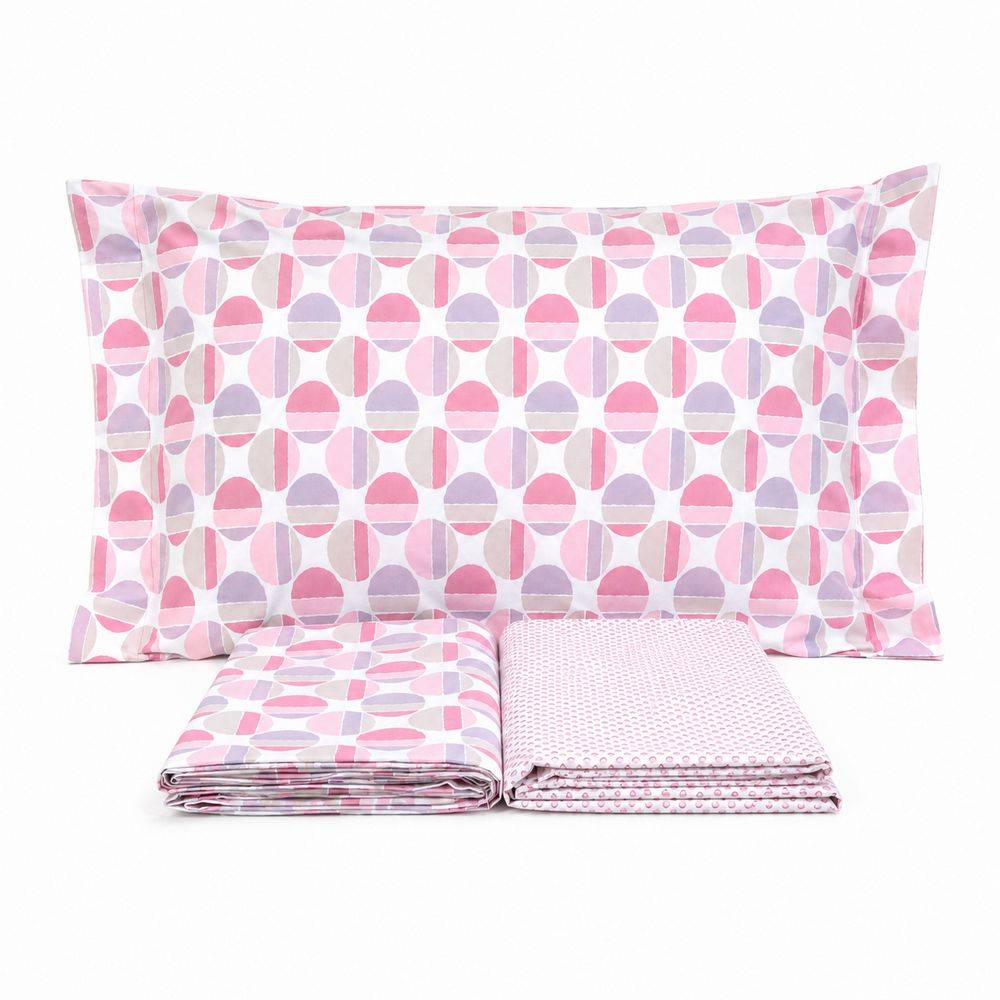 Completo Lenzuola Disco Rosa Singolo
