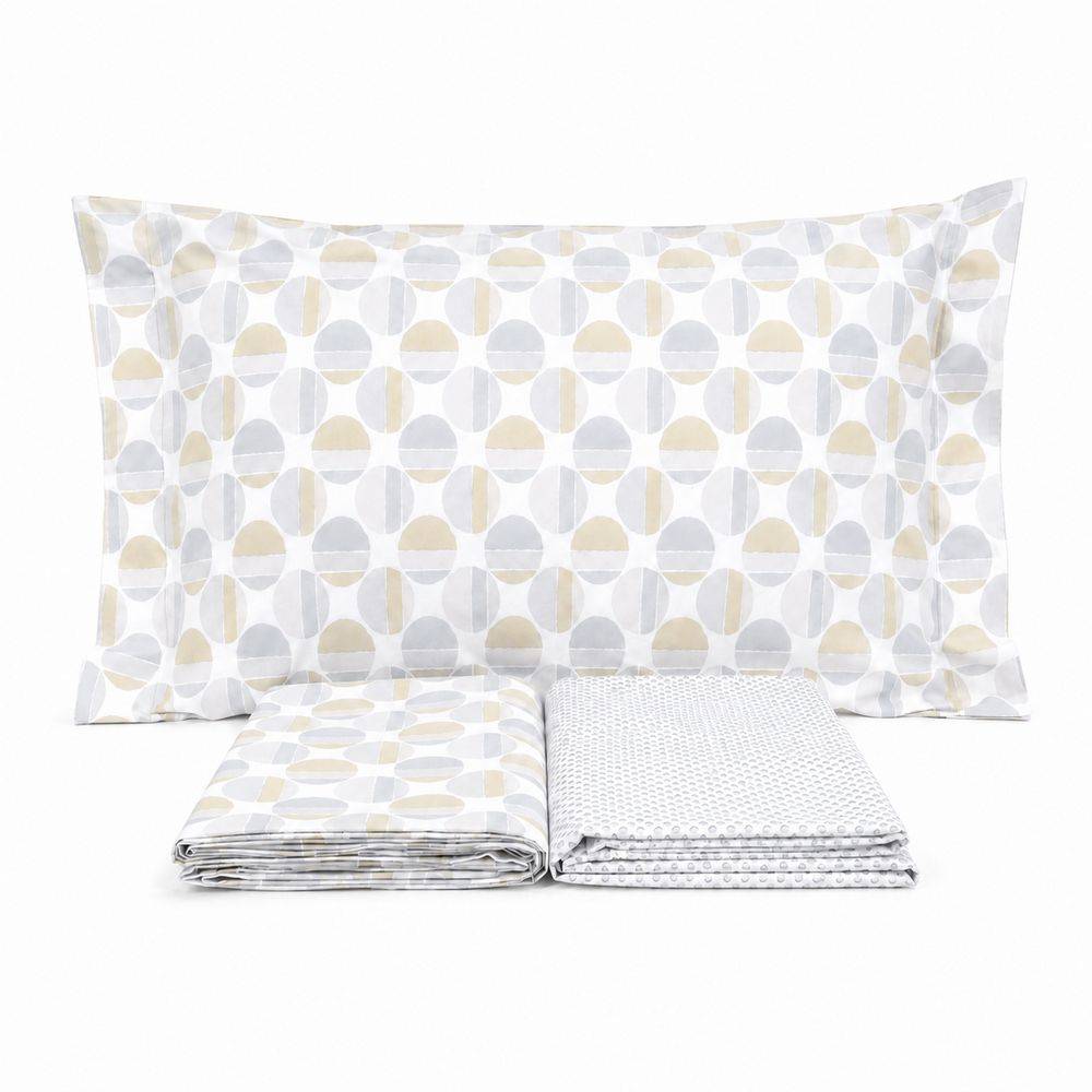 Completo Lenzuola Disco Beige Singolo