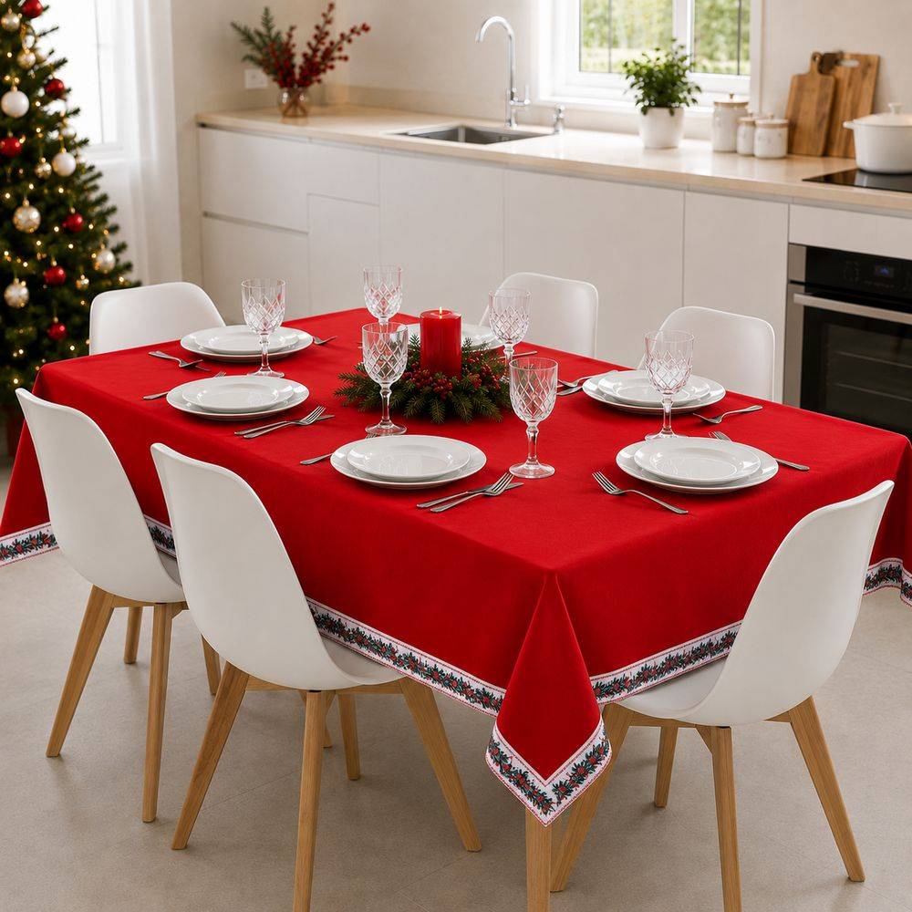 Tovaglie tinto in filo Fiesta vischio 140 X 180