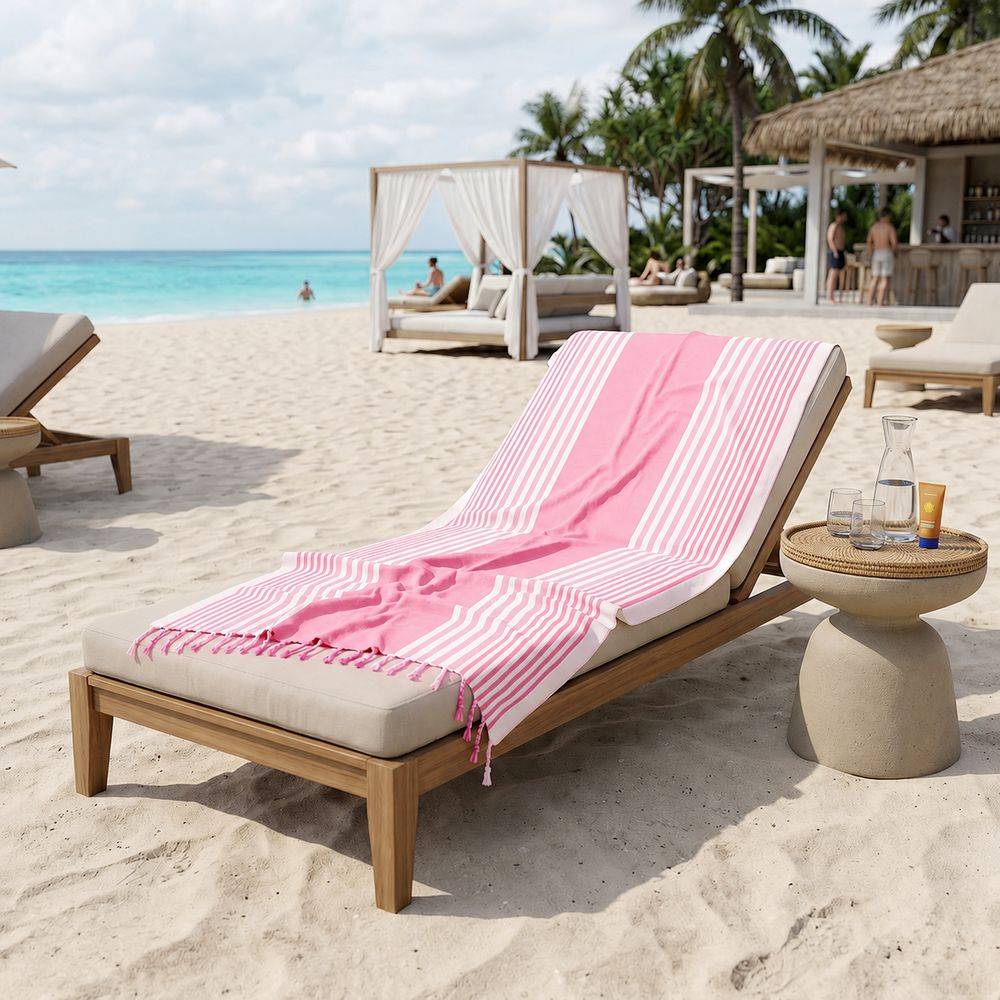 Fouta telo mare Jolie Cuba Fucsia 100 x 200 Personalizzato