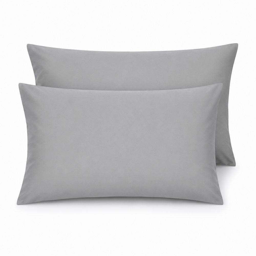Coppia Federe in Percalle Grigio