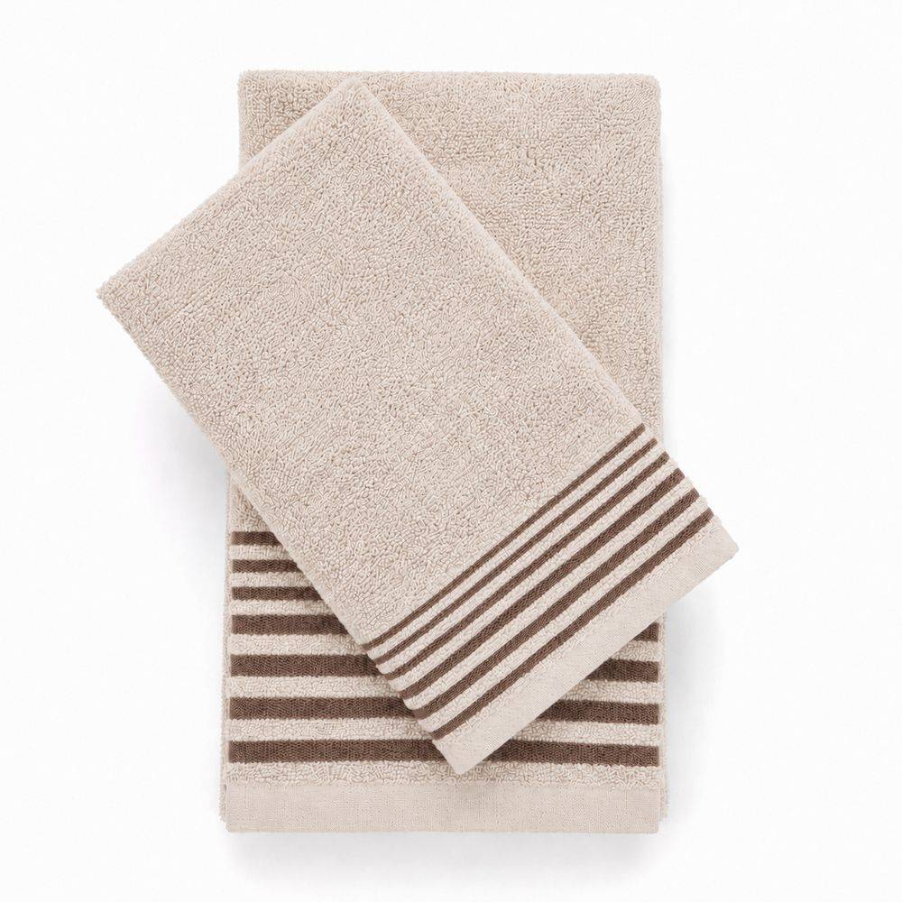 Coppia Asciugamani in Spugna Dioniso Beige