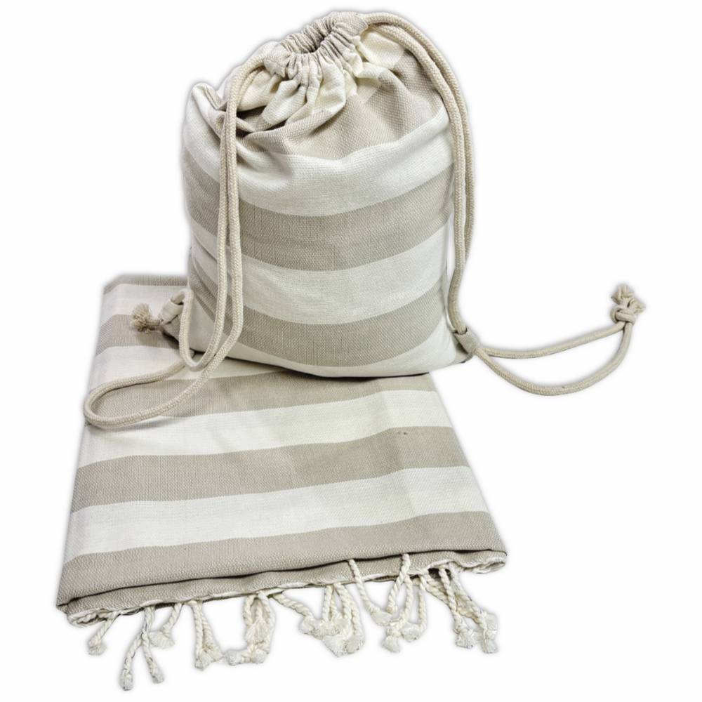 Telo Mare + Sacca Fouta Versilia Beige