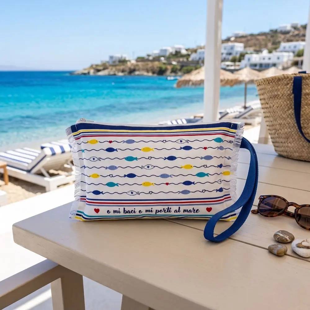 Pochette frange Love Fish