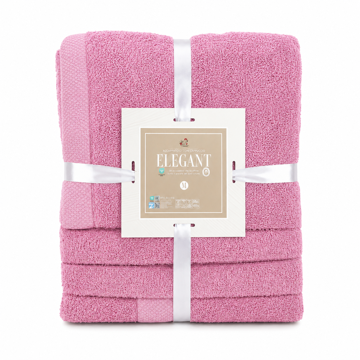 Accappatoio con cappuccio Elegant Rosa