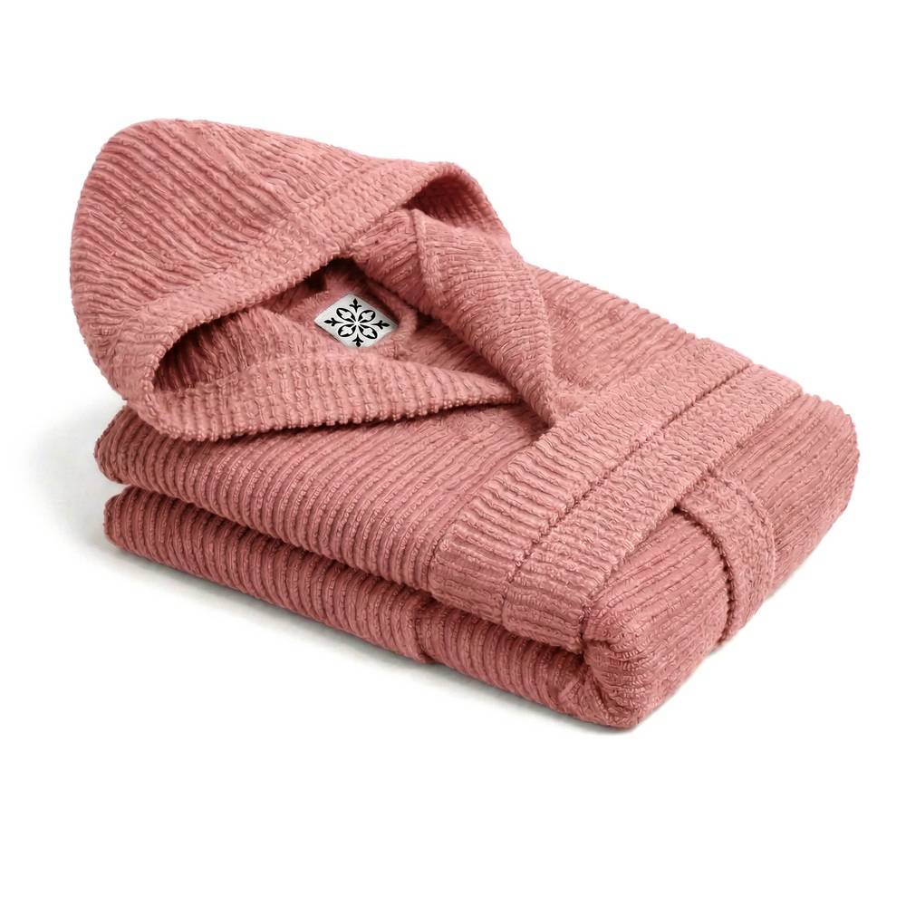 Accappatoio Con Cappuccio in Spugna Boutique Rosa