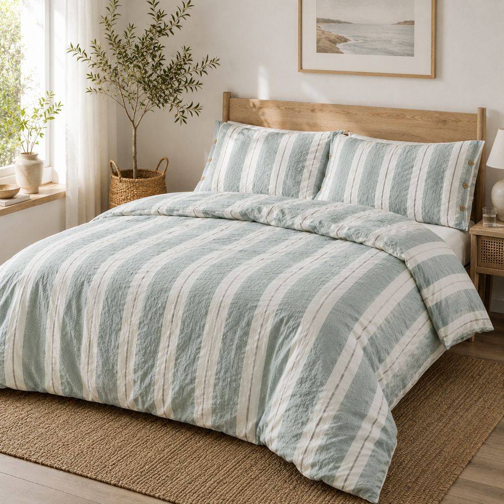 Completo Copripiumino Stone Washed Matilde Verde Matrimoniale DIS. 10