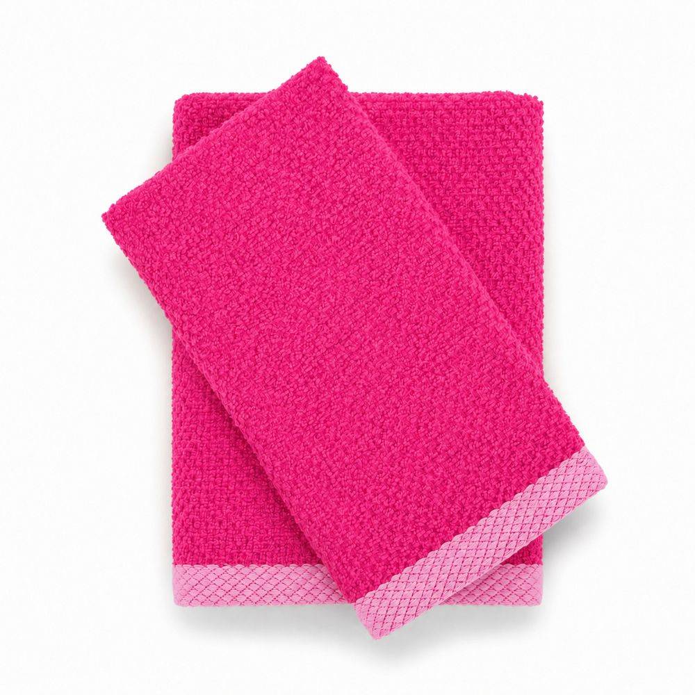 Coppia Asciugamani in Spugna Mr & Mrs Fuxia/Rosa