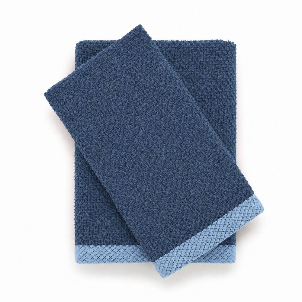 Coppia Asciugamani in Spugna Mr & Mrs Carta zucchero/Azzurro