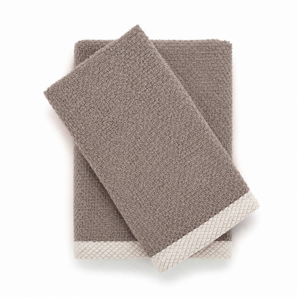 Coppia Asciugamani in Spugna Mr & Mrs Cachemire/Beige 