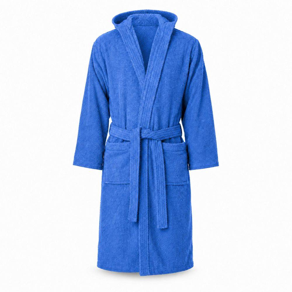 Accappatoio con cappuccio chicco di riso Blu