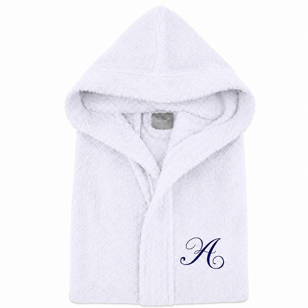 Accappatoio con cappuccio chicco di riso bianco