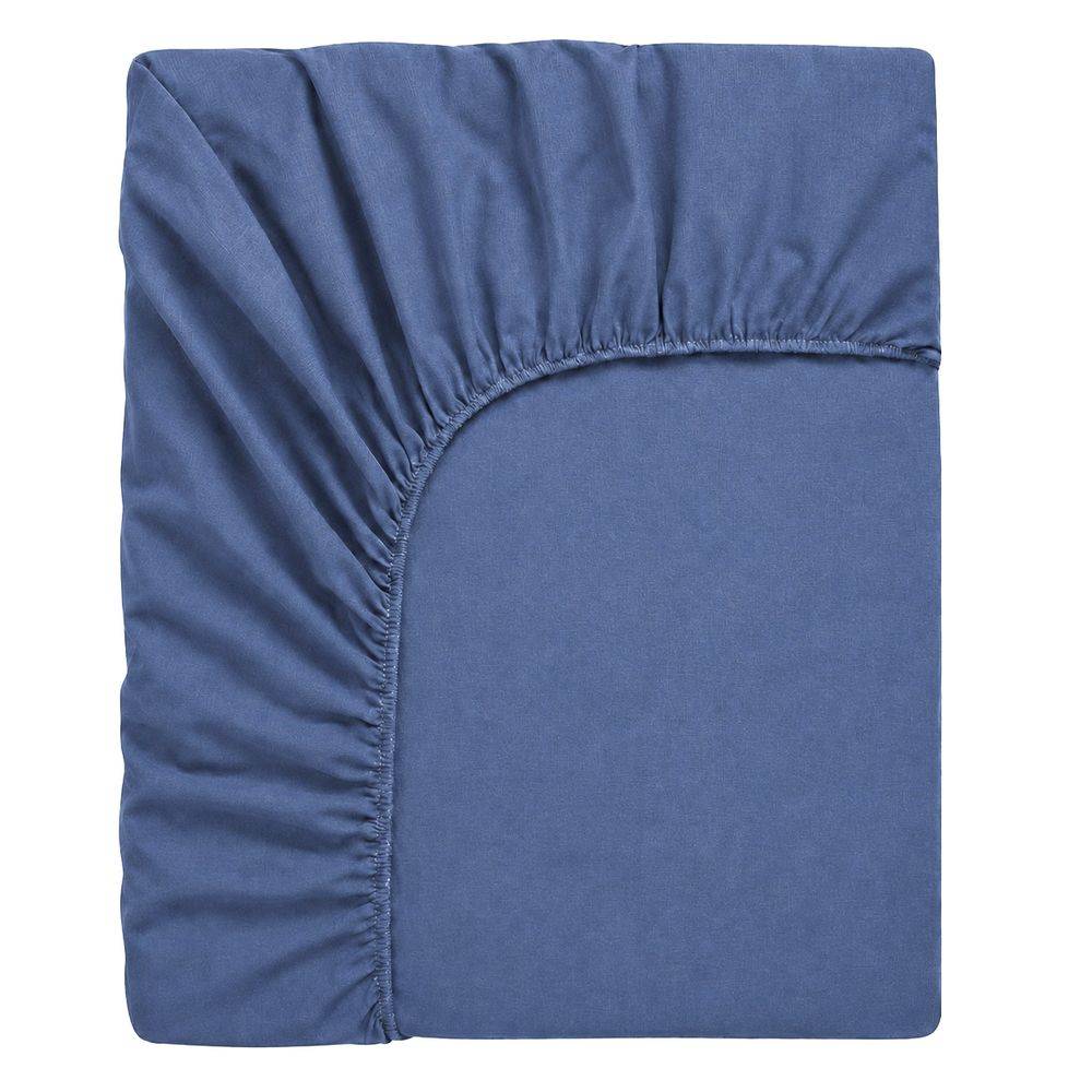 Lenzuolo sotto con angoli Jersey Blu Matrimoniale