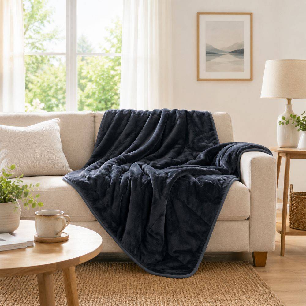 Plaid Imbottito Sensitive Nero 140 x 180