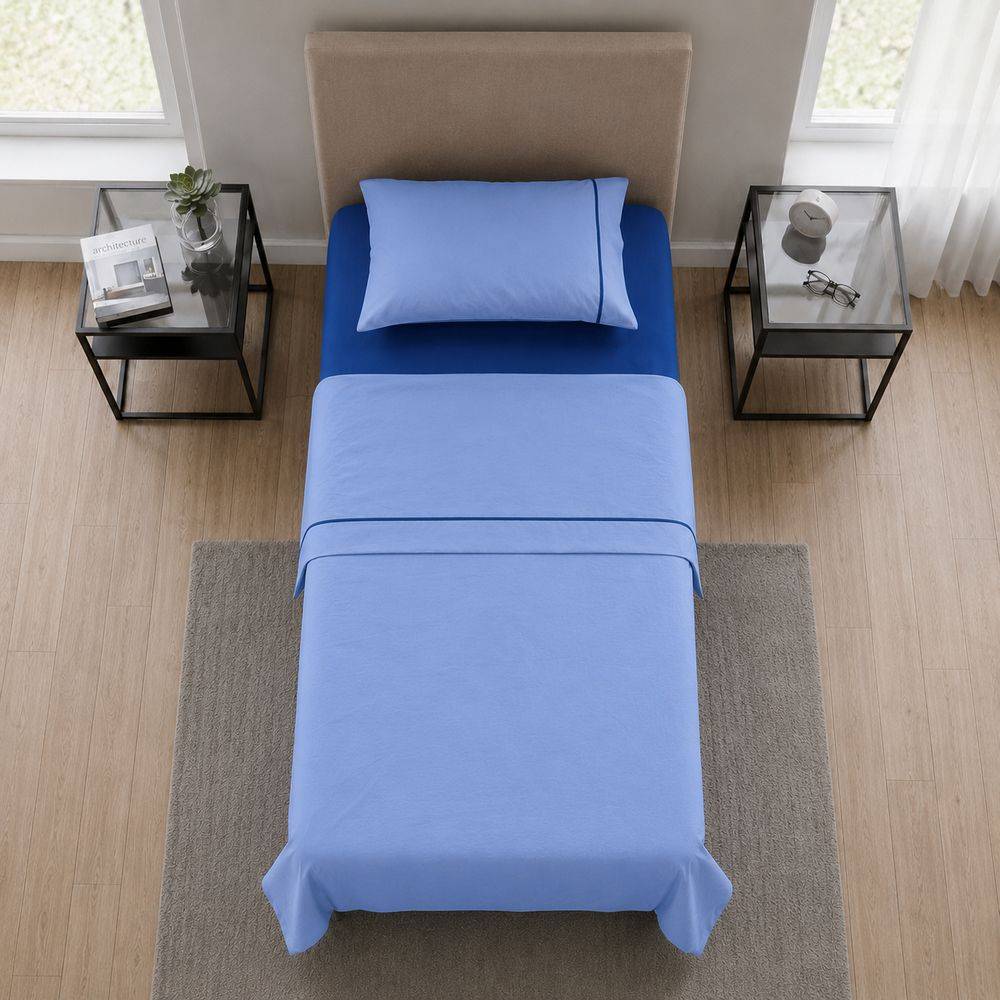Completo Lenzuola Amelia Azzurro/Blu Singolo 