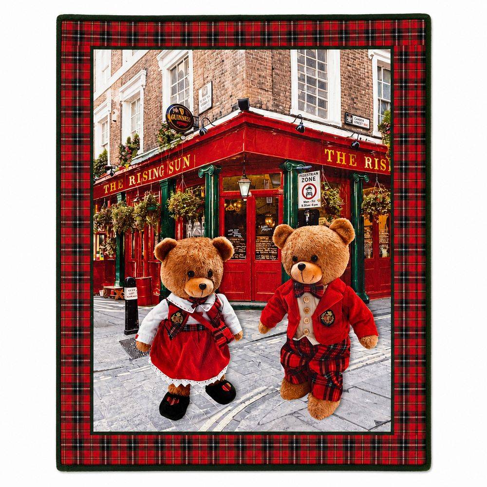Plaid Sherpa stampa digitale Teddy Pub 130 x 160