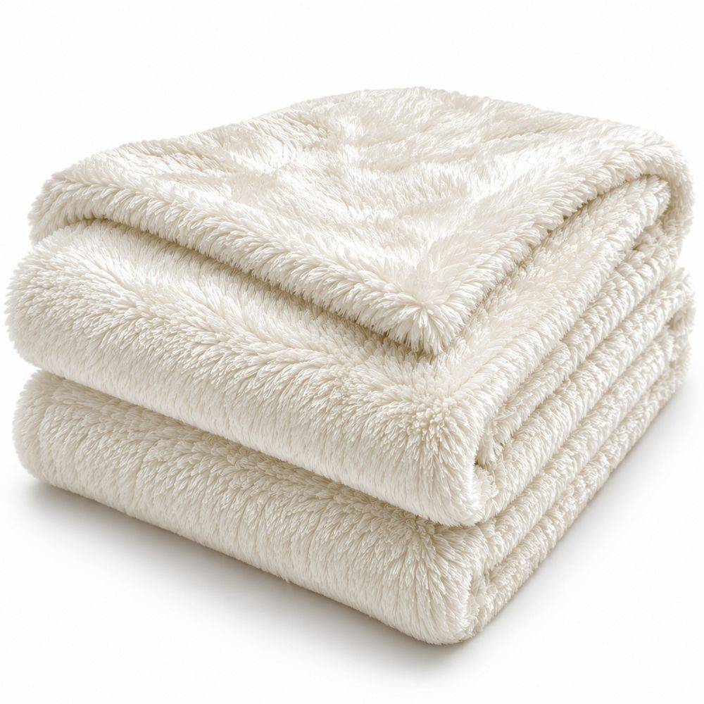 Coperta ecopelliccia Angy panna singola 160 x 210