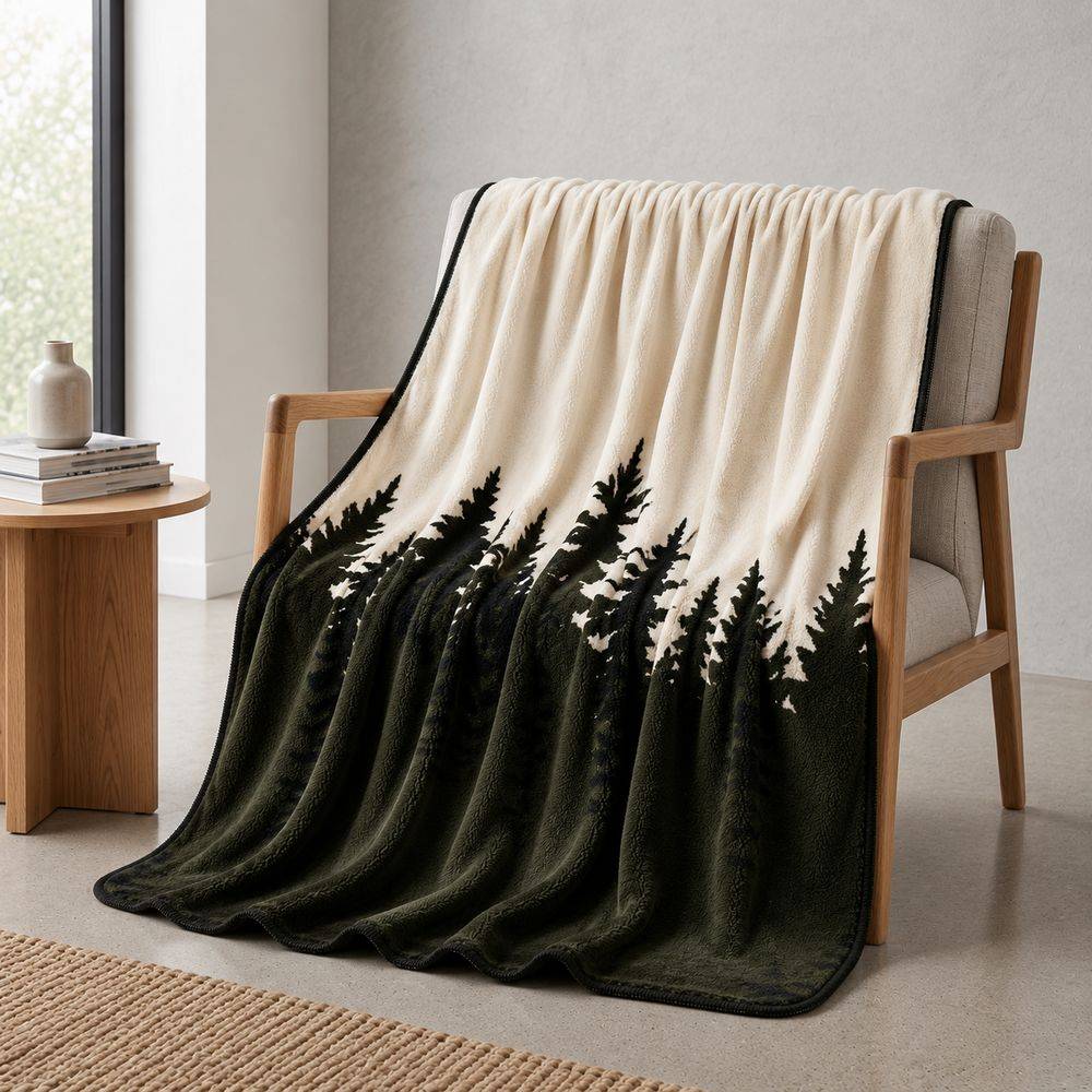 Plaid Fodla Pini verdi wool effect