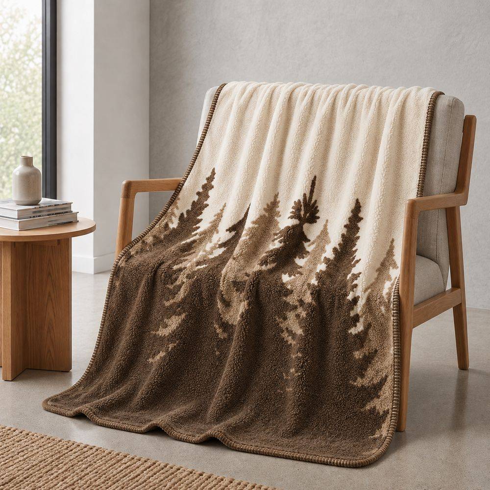 Plaid Fodla Pini Marroni wool effect