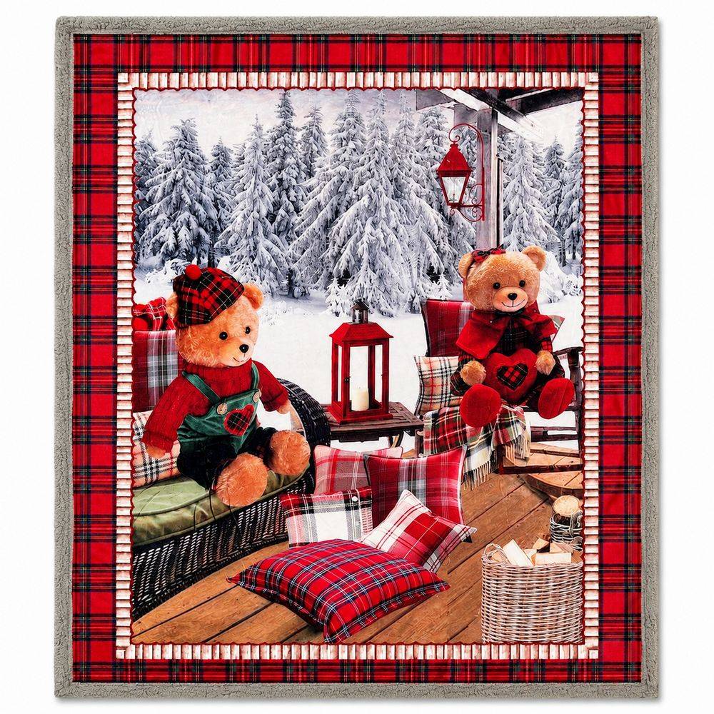 Plaid Sherpa stampa digitale Teddy Orsetti 130 x 160