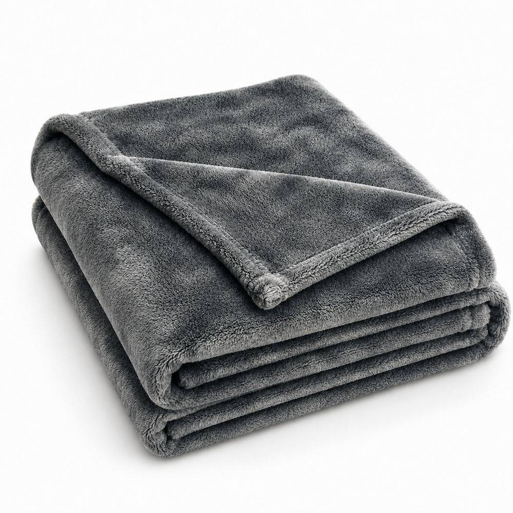 Plaid Soffice Grigio fumo singolo 160 x 210