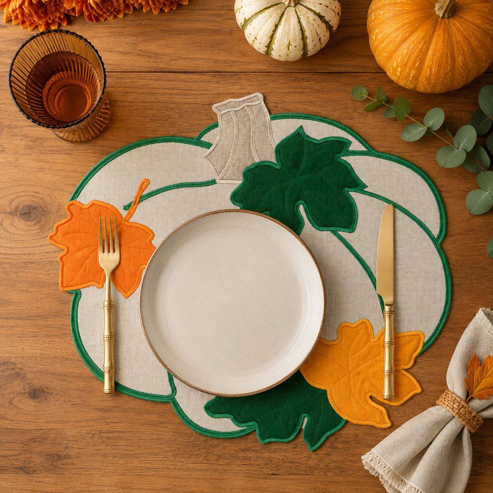 Tovaglietta Americana sagomata Zucca e Foliage