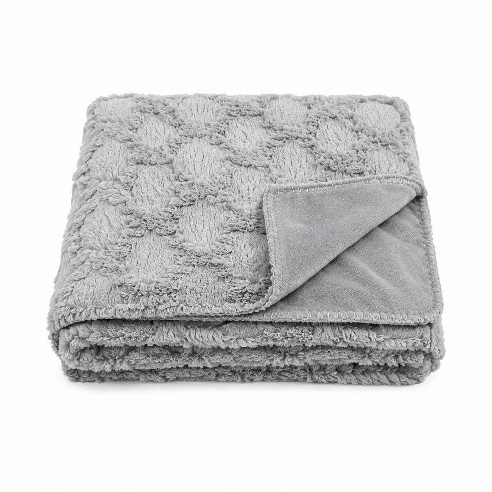 Plaid Glam pelliccia ecologica grigia 130 x 160