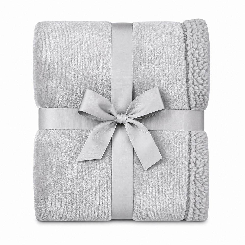 Plaid Sherpa Soffy Grigio chiaro 130 x 160