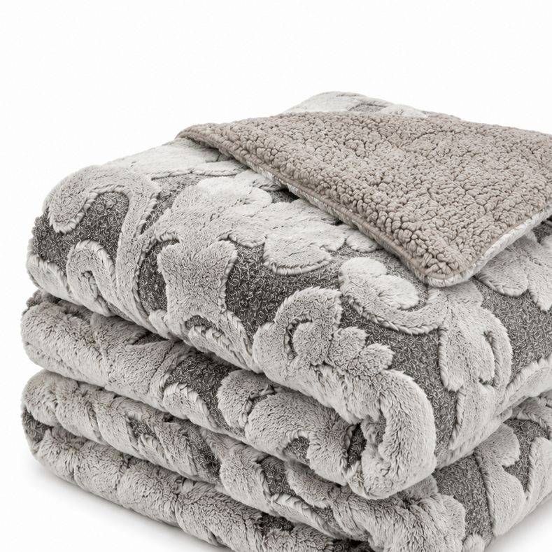 Plaid Decor pelliccia ecologica grigia singola 150 x 210