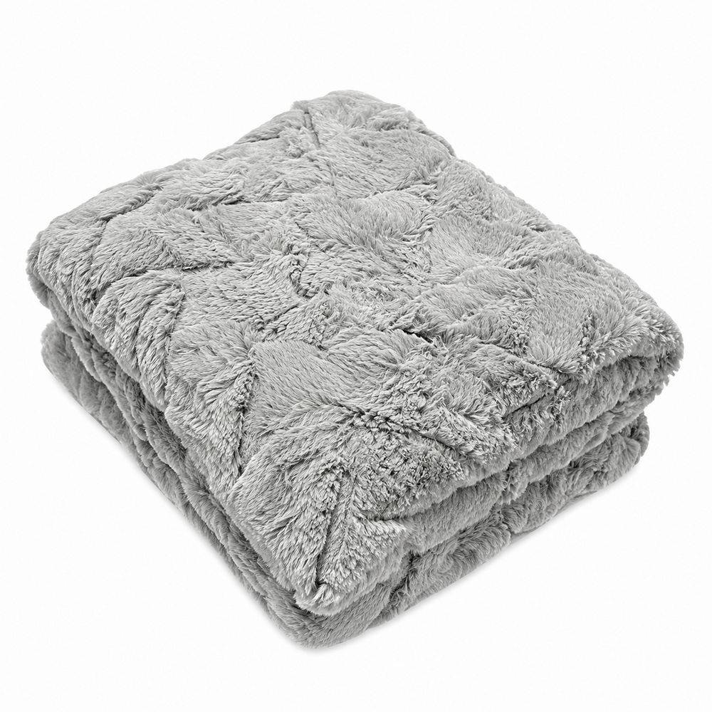 Plaid Marlene pelliccia ecologica grigia matrimoniale 200 x 230