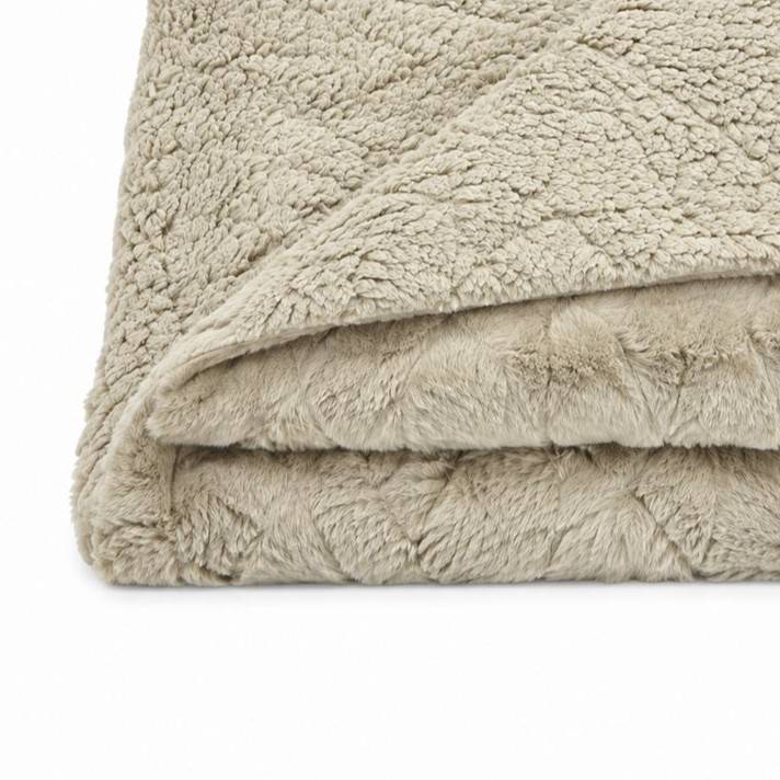 Plaid Marlene pelliccia ecologica tortora singola 150 x 210