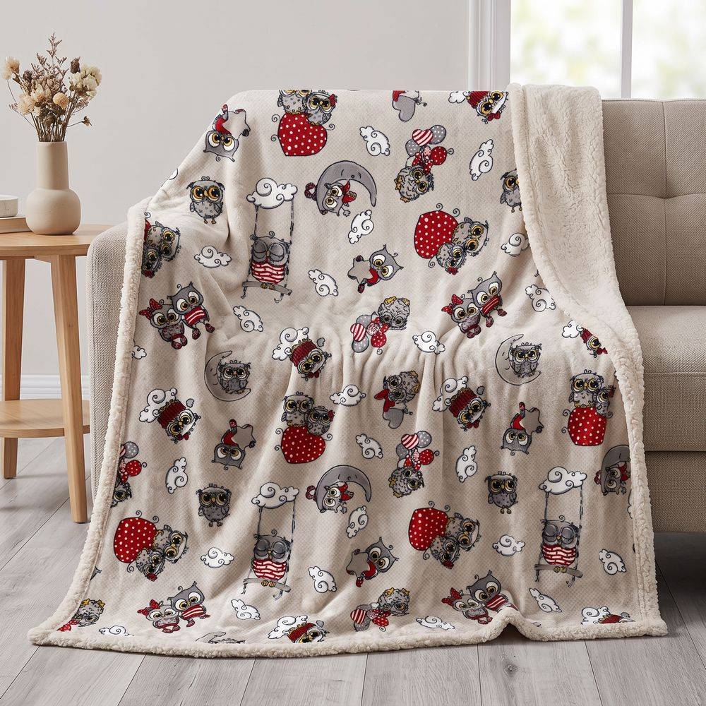 Plaid Sherpa Amici gufetti 130 x 160