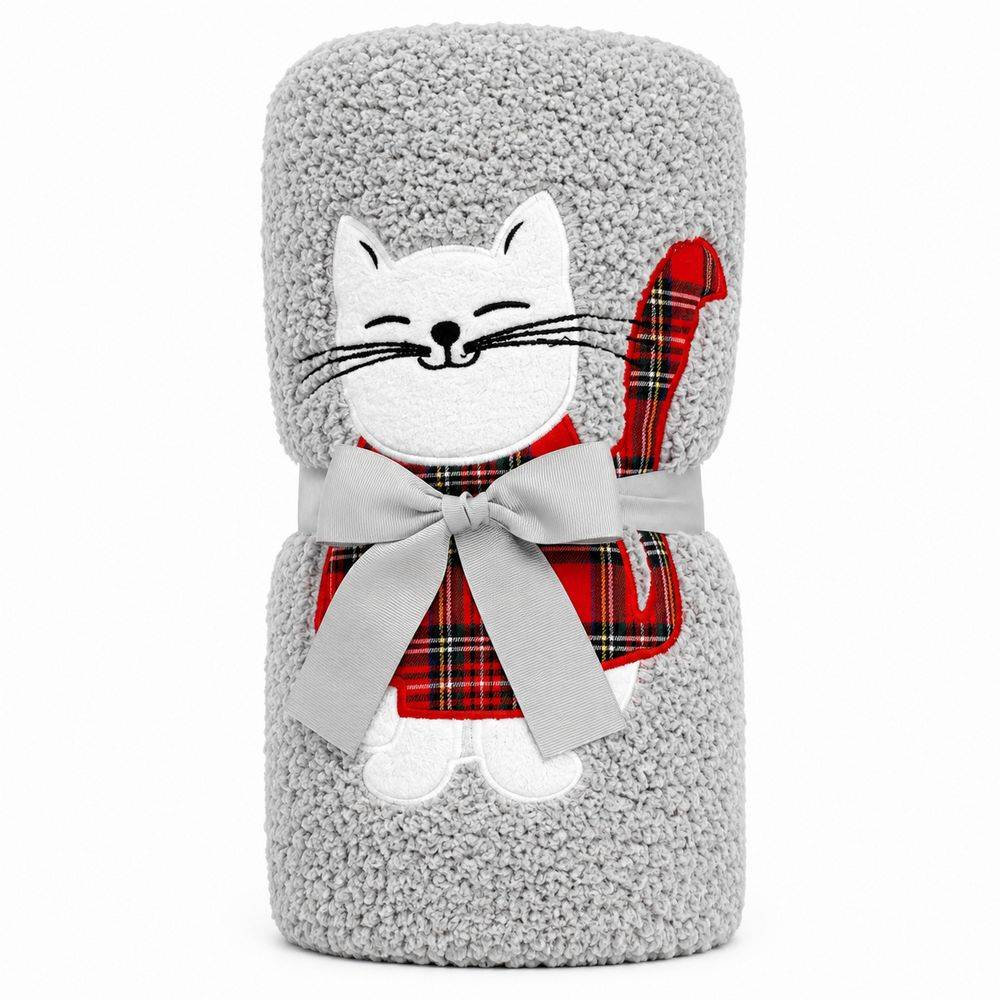 Plaid Gattino Miao ricamato 130 x 160