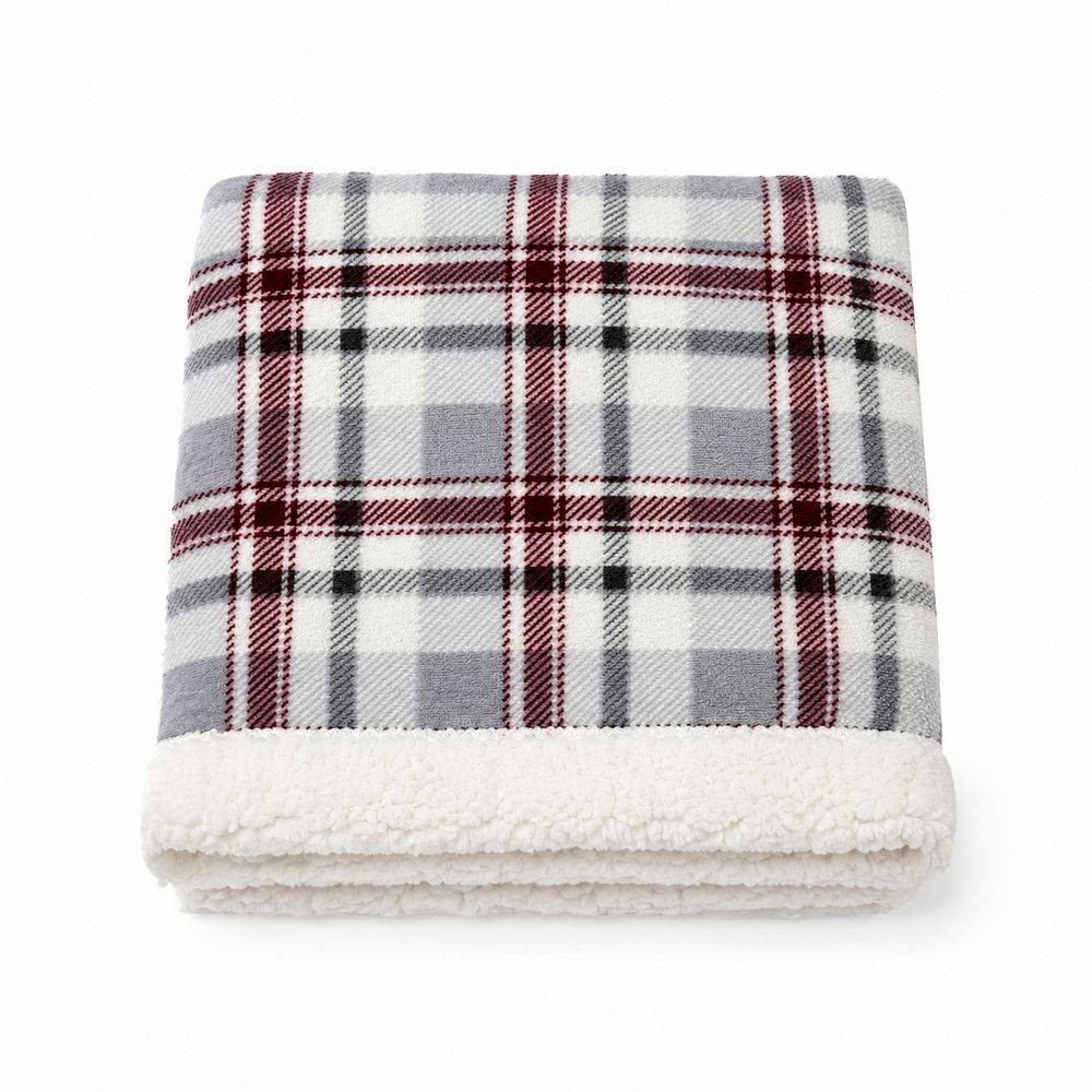 Plaid Aron Sherpa vecchia scozia viola 120 x 150