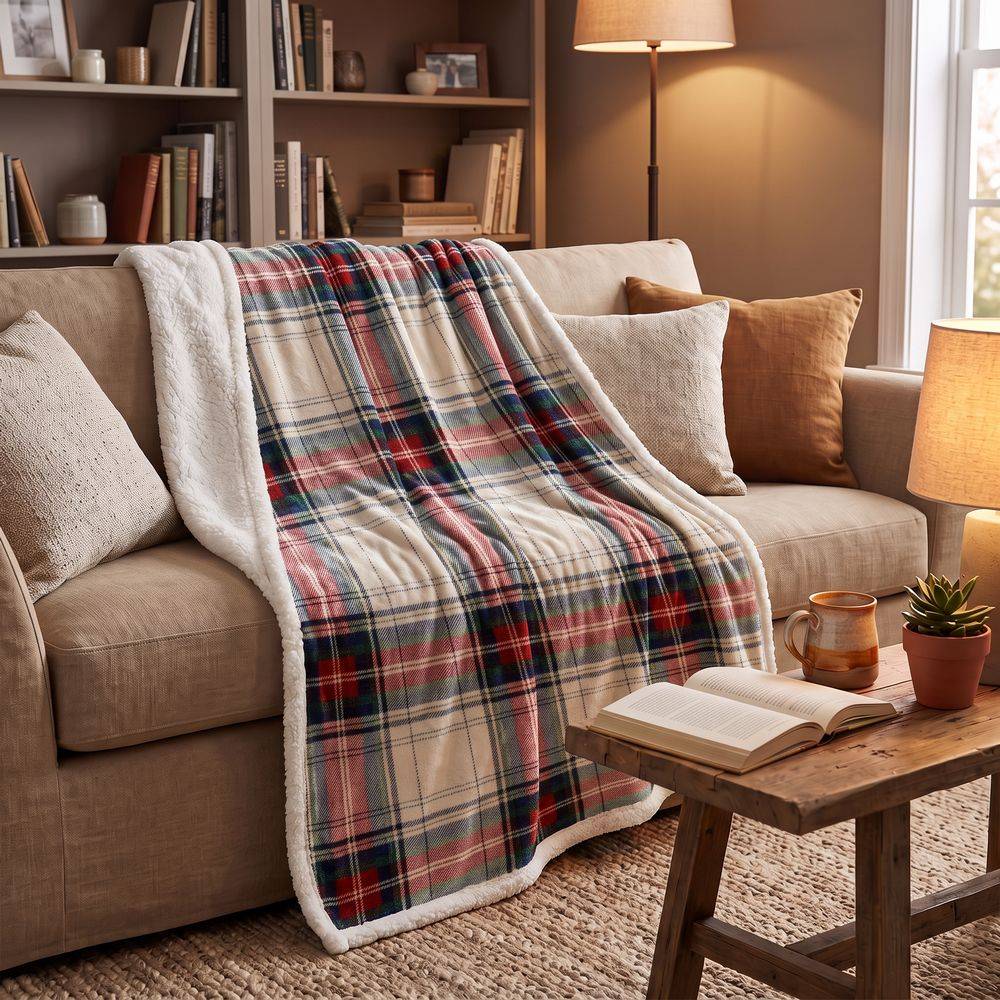 Plaid Aron Sherpa Vecchia scozia multicolor  120 x 150
