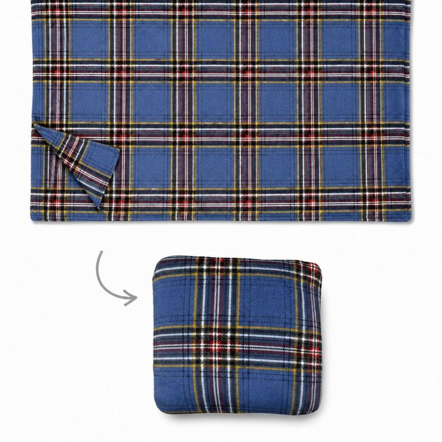 Plaid cuscino Kilt Blu