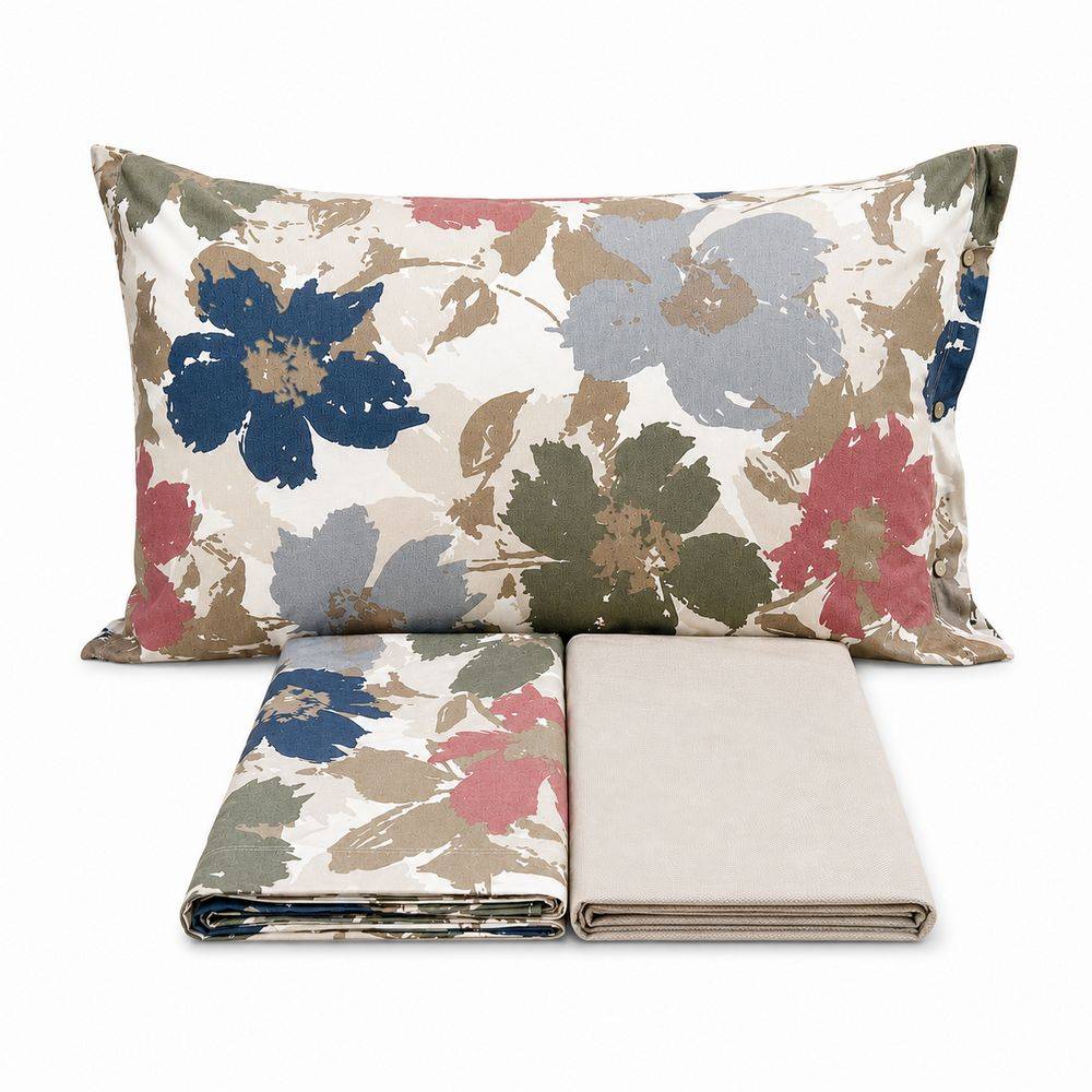 Completo Lenzuola Kim rosa e azzurro matrimoniale