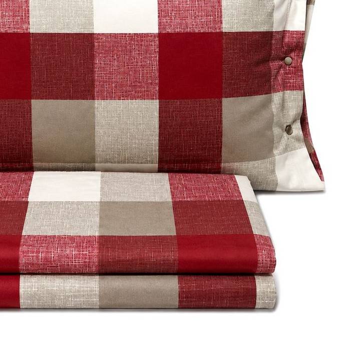Completo Lenzuola Quadrettone bordeaux Matrimoniale