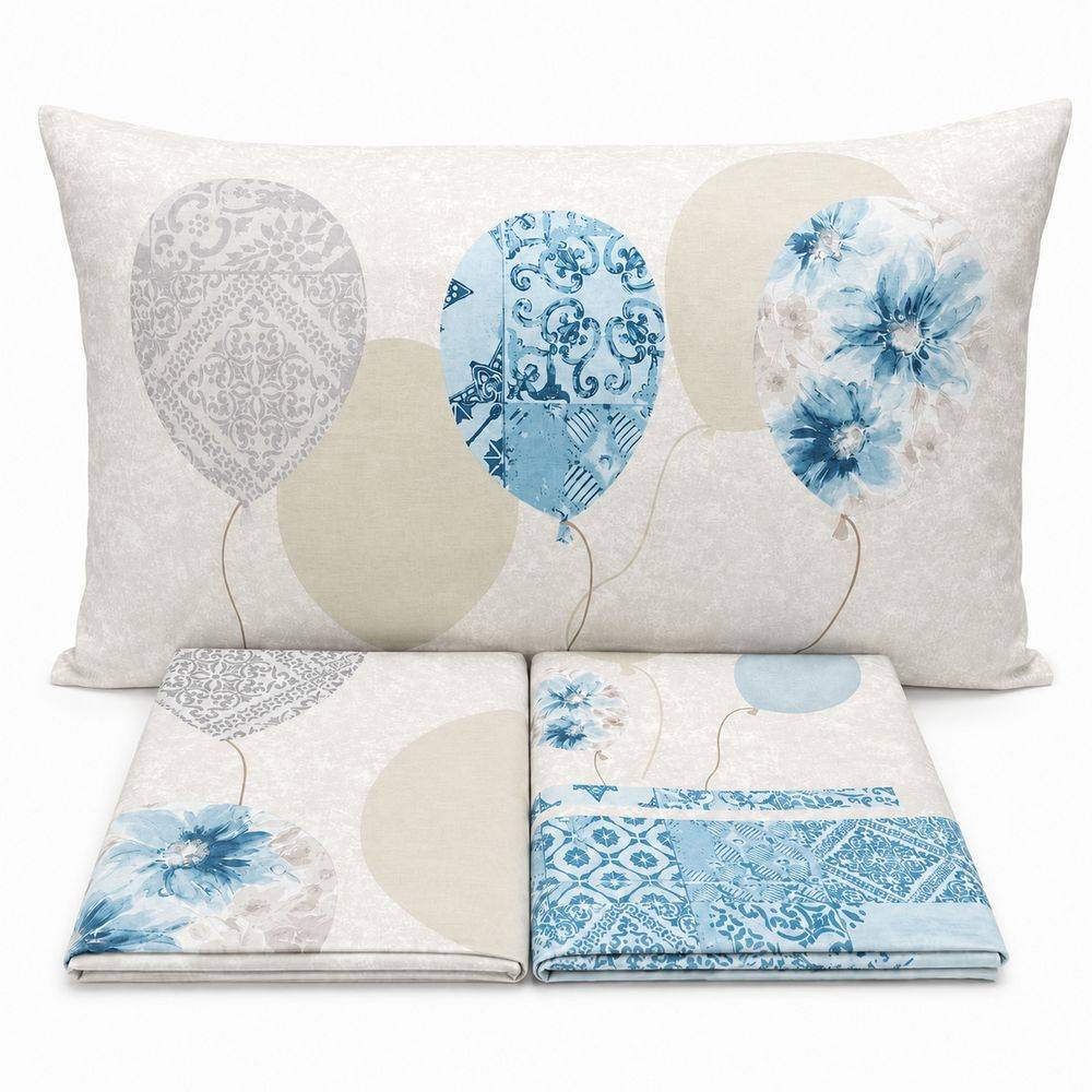 Completo Lenzuola Palloncini azzurri Singolo