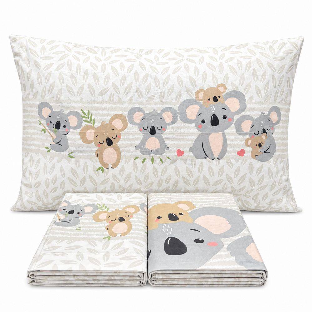Completo Lenzuola Koala family beige Piazza e mezzo