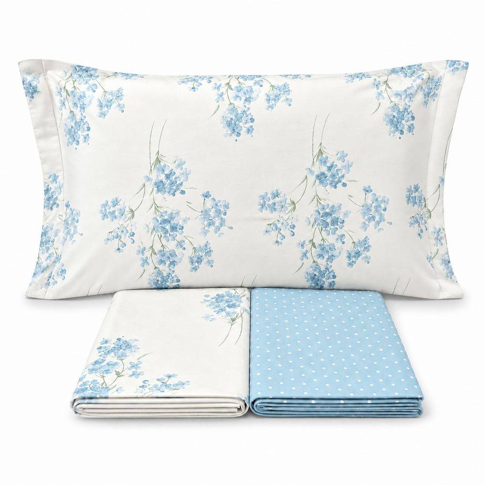Completo Lenzuola Primavera azzurro Singolo