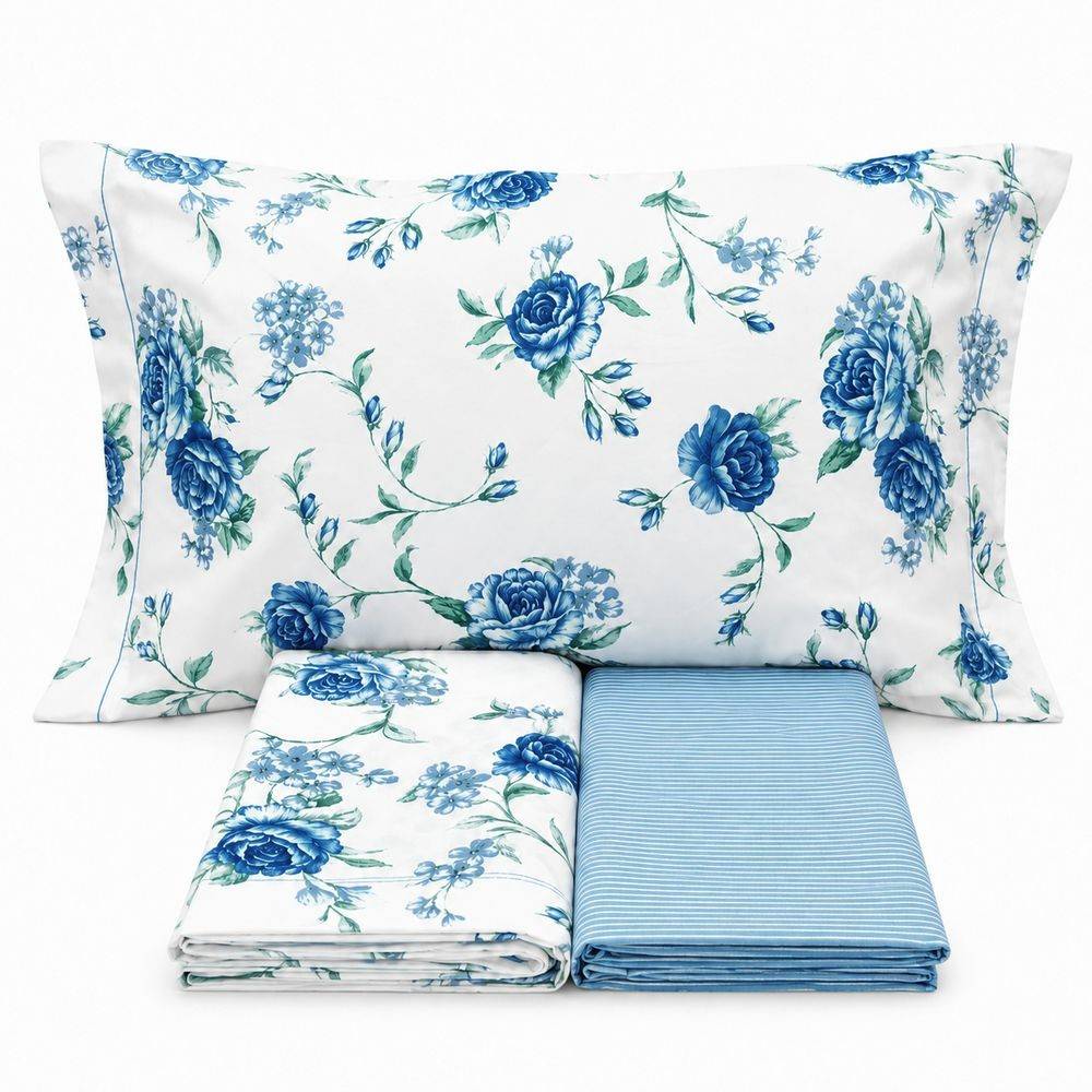 Completo Lenzuola Sanderson azzurro Singolo