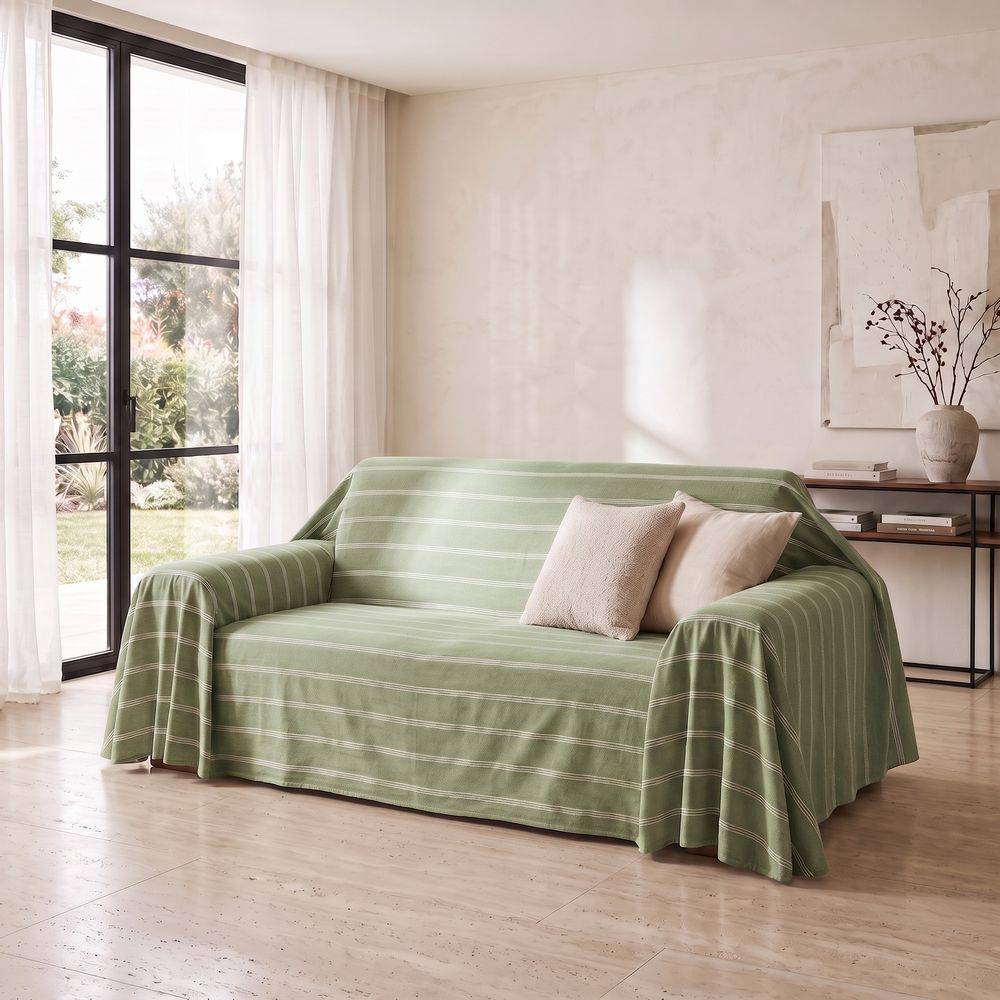 Copridivano Copritutto Marsy Verde con righe bianche 250x250