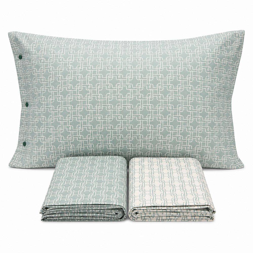 Completo Lenzuola catena verde singolo